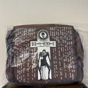 Death note Light and Ryuk Rules of Death Canvas Messenger bag brown Rare HTF New